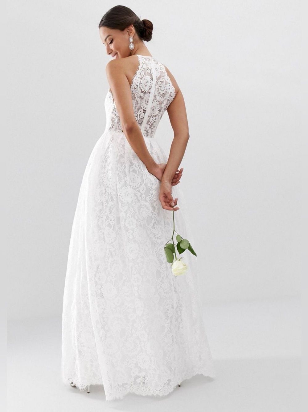 ASOS Edition White Lace Maxi Wedding Bridal Dress US 6 NWOT - Picture 2 of 8